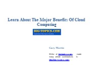 Learn About The Major Benefits Of Cloud Computing