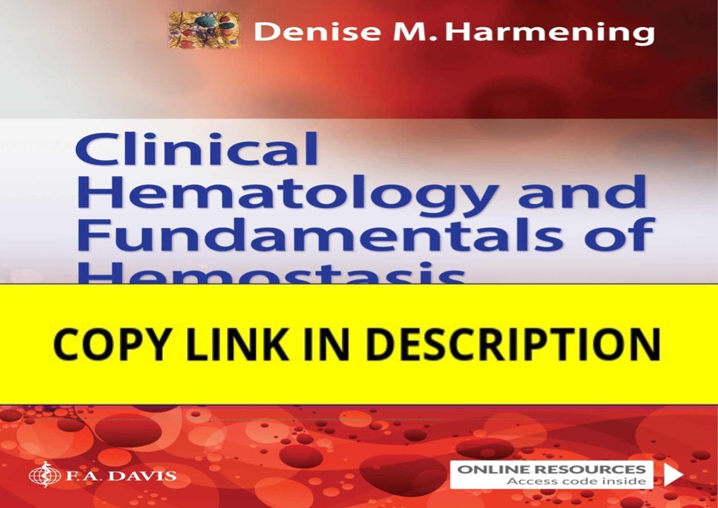 PDF BOOK DOWNLOAD Clinical Hematology and Fundamentals of Hemostasis