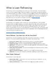 What is loan refinancing