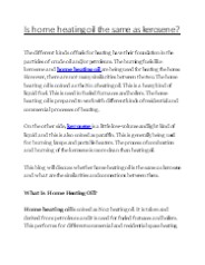 Is home heating oil the same as kerosene