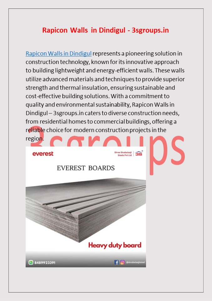 Rapicon Walls  in Dindigul - 3sgroups.in