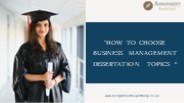 How To Choose Business Management Dissertation Topics