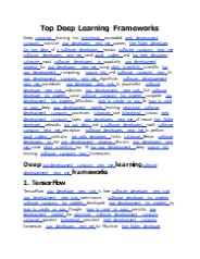 Top Deep Learning Frameworks