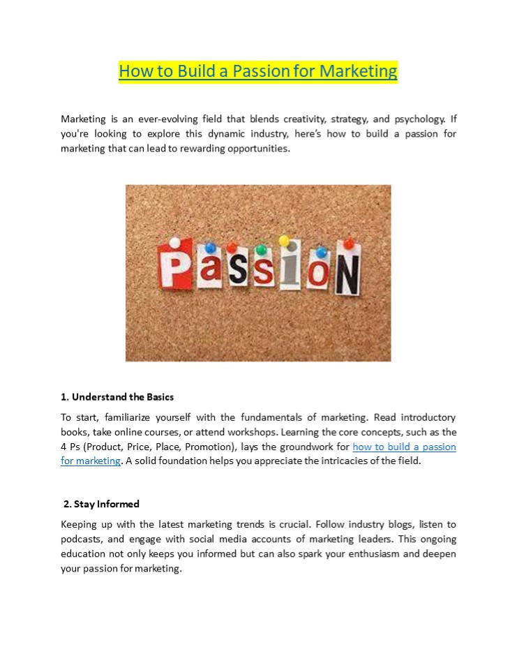 Discovering Your Passion for Marketing: Tips and Strategies