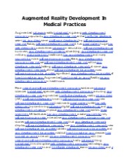 Augmented Reality Development In Medical Practices