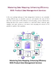 Mastering Data Mapping: Enhancing Efficiency With Product Data Management Services