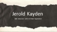 Jerold Kayden - A Goal-Focused Professional - Boston, MA