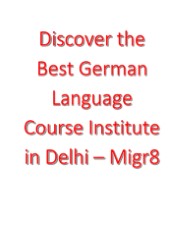 The Best German Language Course Institute in Delhi