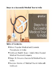 Steps to a Successful Medical Tour to India