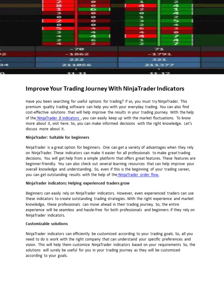 Improve Your Trading Journey With NinjaTrader Indicators