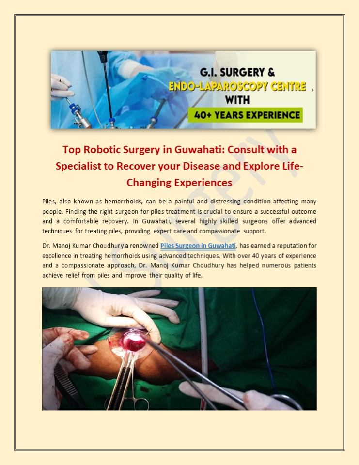 Robotic Surgery in Guwahati: The Benefits of Robotic-Assisted Procedures