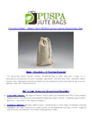Heavy Duty White Cotton Canvas Drawstring Bag