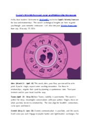Cupid's Weekly Forecast: Love and Relationship Horoscope