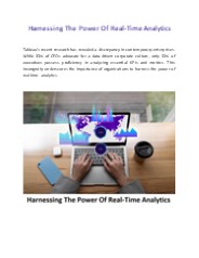 Harnessing The Power Of Real-Time Analytics