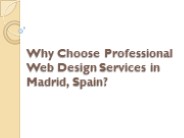 Why Choose Professional Web Design Services in Madrid, Spain?