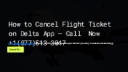 How to Cancel a Flight on the Delta App