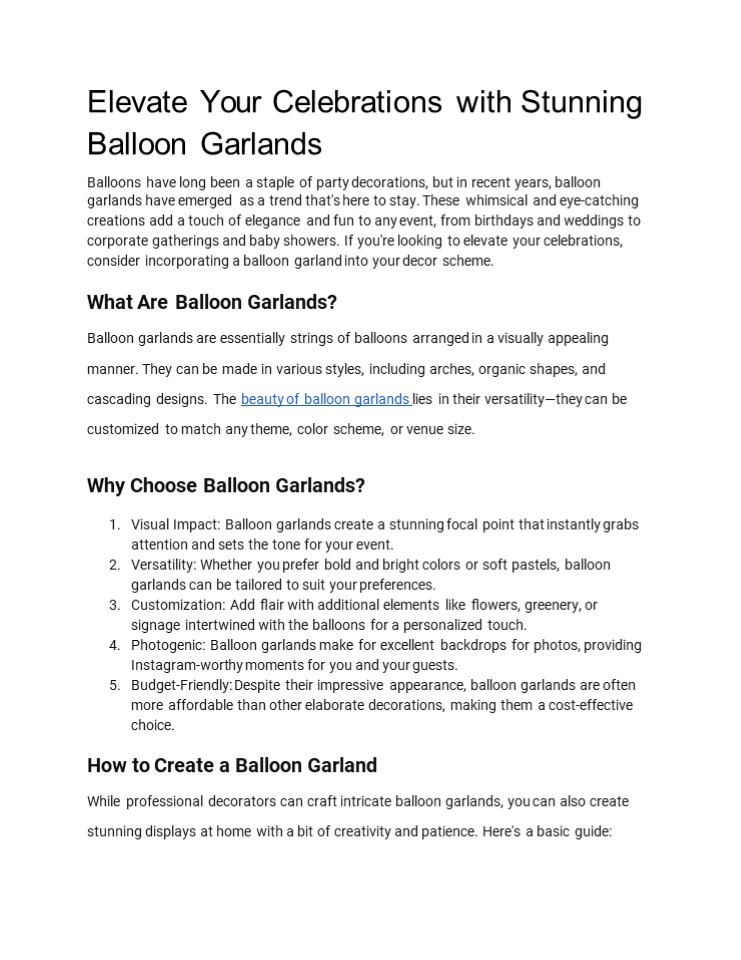 Balloons garland