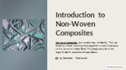Innovative Techniques in Non-Woven Composite Production