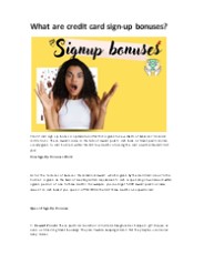 What are credit card sign-up bonuses?