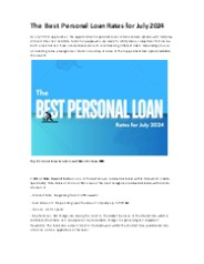 The Best Personal Loan Rates for July 2024