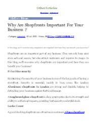 Why Are Shopfronts Important For Your Business ?