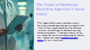 The Impact of Healthcare Recruiting Agencies in Saudi Arabia