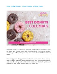 Donut Vending Machines: ASweet Transition to Making Donuts