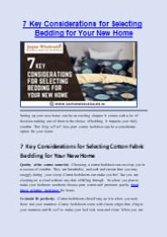 7 Key Considerations for Selecting Bedding for Your New Home