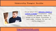 Relationship Therapist Boulder