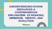 Human Resource Definition