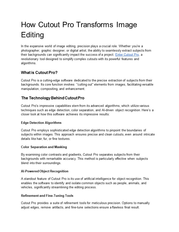 How Cutout Pro Transforms Image Editing