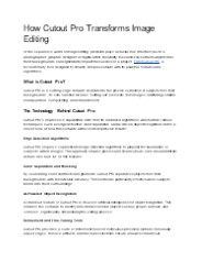 How Cutout Pro Transforms Image Editing