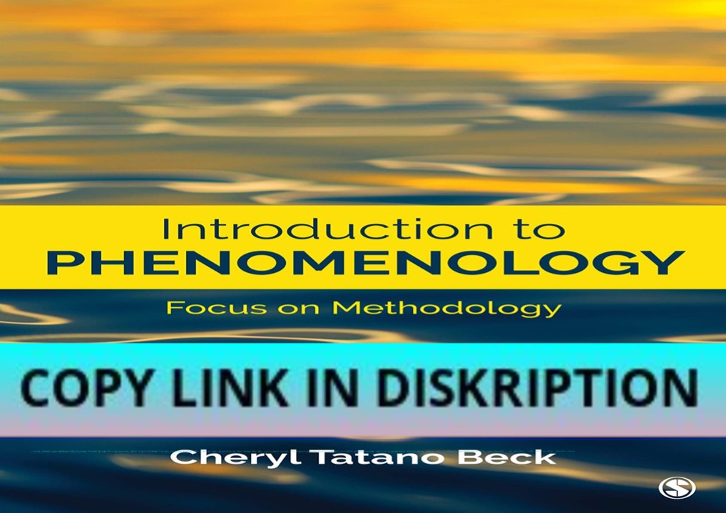 DOWNLOAD PDF Introduction to Phenomenology: Focus on Methodo