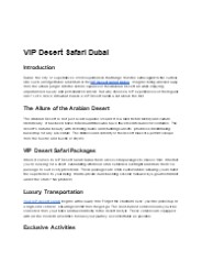 VIP Desert Safari Dubai