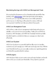 Maximizing Savings with AWS Cost Management Tools