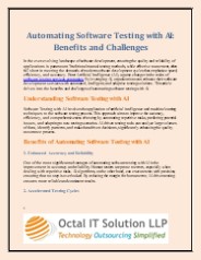 Automating Software Testing with AI:  Benefits and Challenges