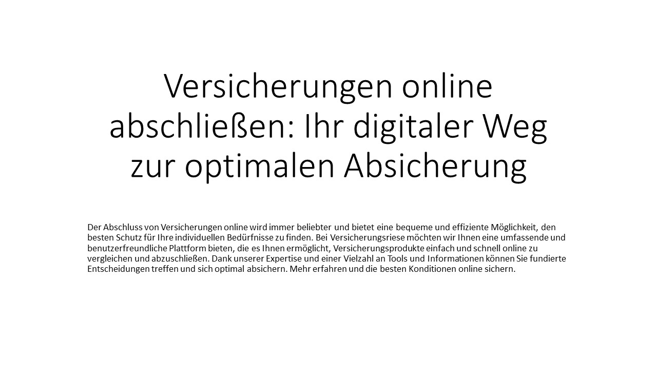 Versicherungsriese (1)