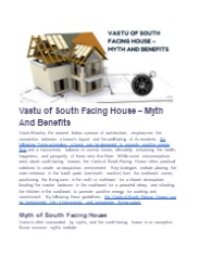 Vastu of South Facing House - Myth And Benefits