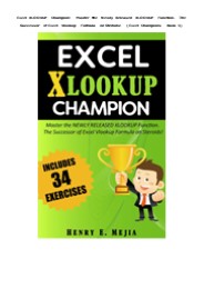 [READ DOWNLOAD] Excel XLOOKUP Champion: Master the Newly Released XLOOKUP Function. The