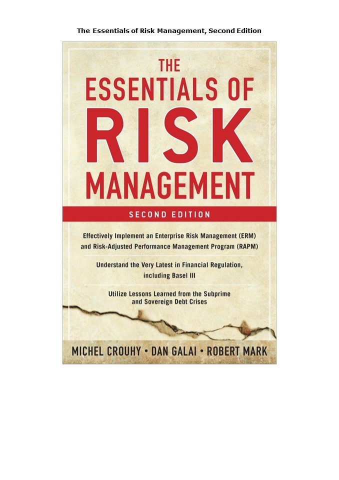 READ [PDF] The Essentials of Risk Management, Second Edition