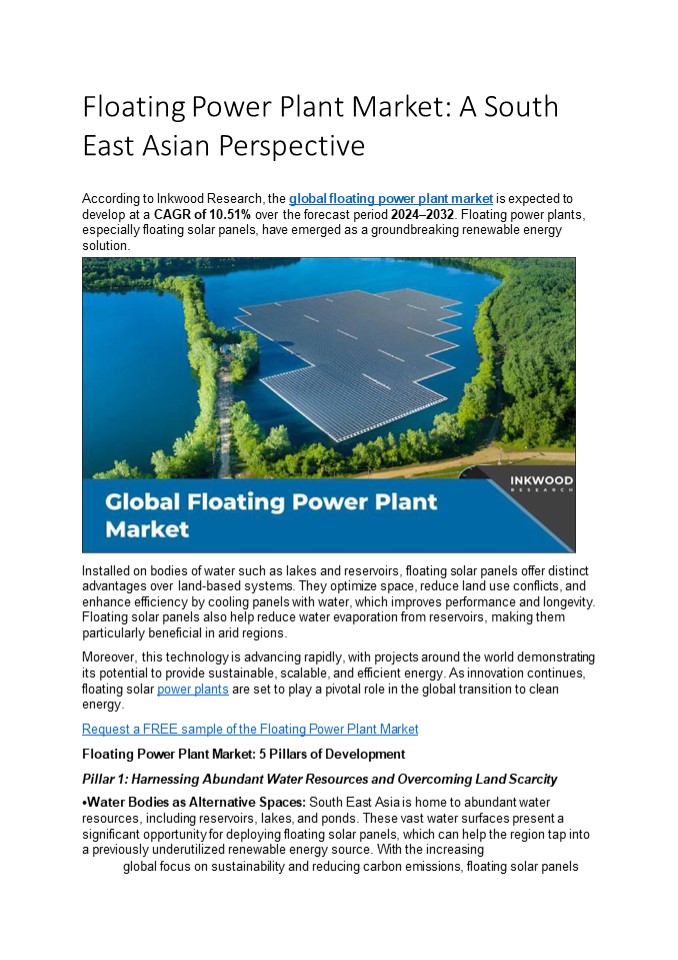 Floating Power Plant Market: A South East Asian Perspective ...