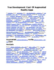 True Development Cost Of Augmented Reality Apps