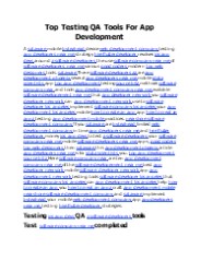 Top Testing QA Tools For App Development