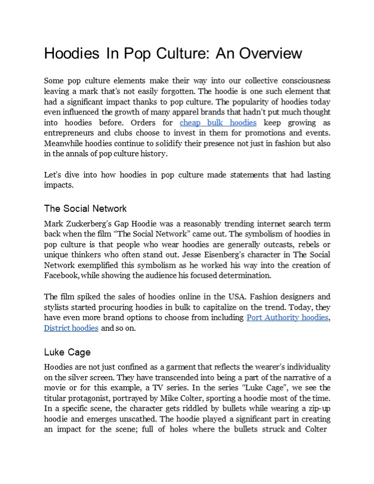 Hoodies In Pop Culture: An Overview