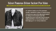 Most Famous Biker Jacket For Men
