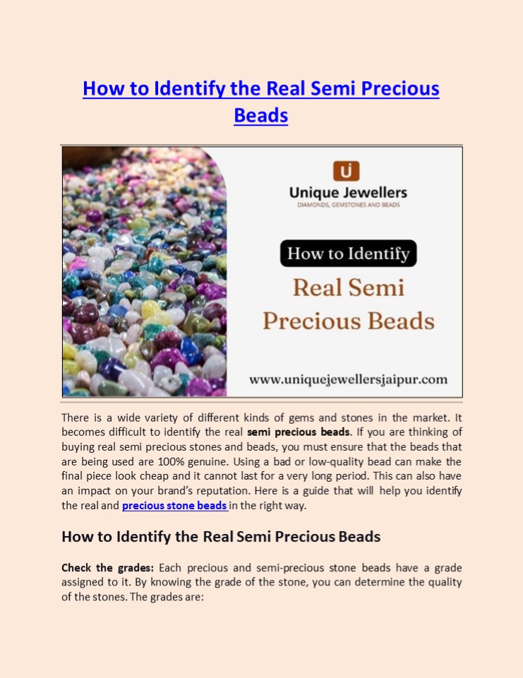 How to Identify the Real Semi Precious Beads