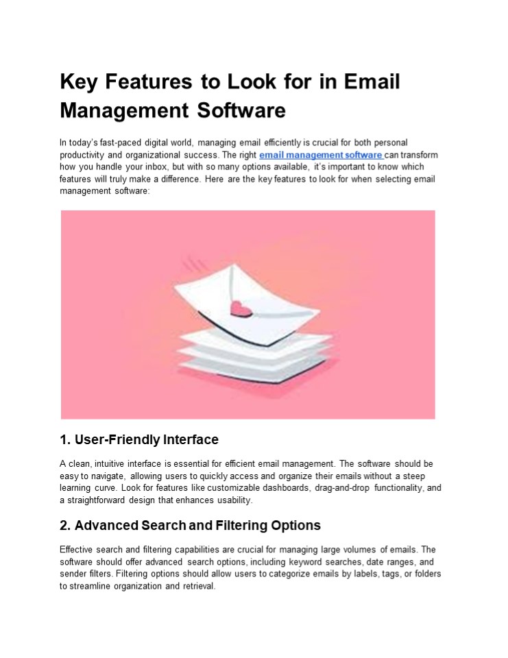 Key Features to Look for in Email Management Software