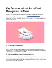 Key Features to Look for in Email Management Software