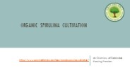 Organic Spirulina Cultivation: Farming for Nutrient-Rich Algae