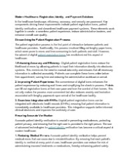 Modern Healthcare: Registration, Identity, and Payment Solutions